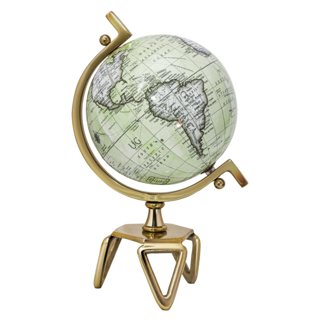 21 cm Antiker Globus mit Metallfu Drehbarer Schlerglobus Geografische  Weltkugel- 21 cm - Costway