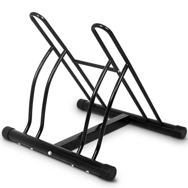 Fahrradstnder Bodenparker fr 2 Fahrrder Schwarz 60 x 53 x 56 cm - Costway