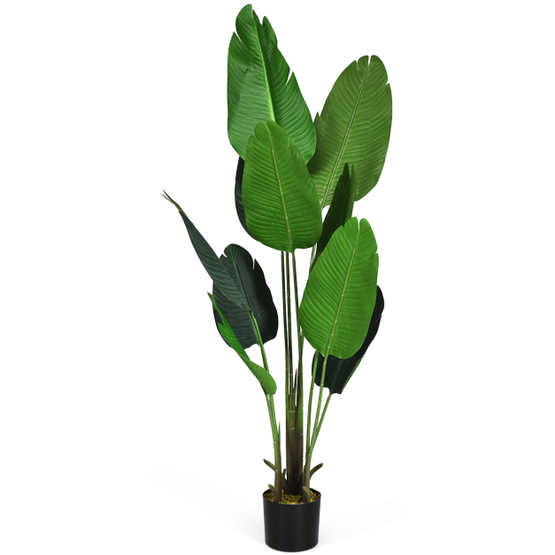 Kunstpflanze Knstliche Grnpflanze 160 cm Tropische Palme Knstliche  Monstera Schlangenpflanze - Costway