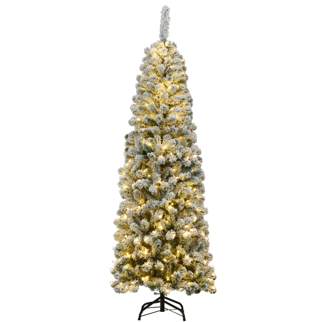 180cm knstlicher Bleistift-Weihnachtsbaum Beleuchteter faltbarer  Kiefernbaum Tannenbaum - Costway