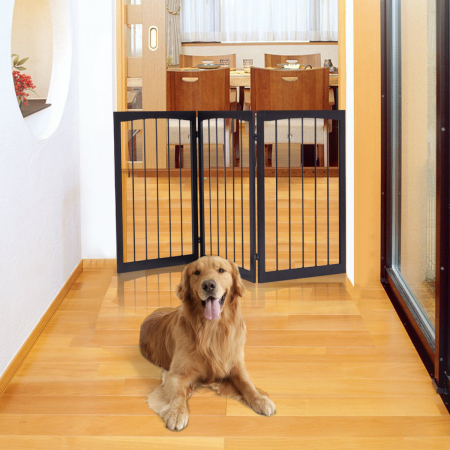Treppengitter Klappbares Hund Kinder Absperrgitter Türschutzgitter 160 x 1,2 x 76 cm Braun