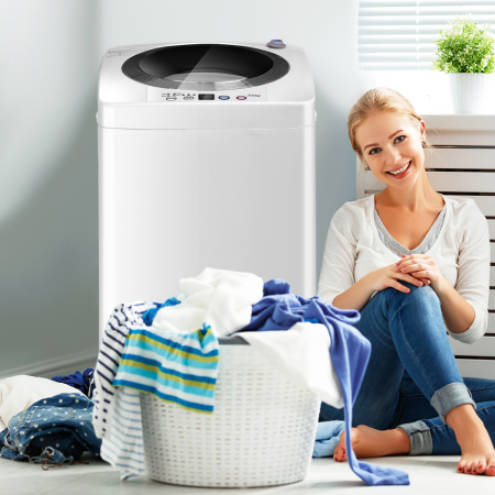 Waschmaschine Waschvollautomat mit Pump und Display Weiß 43 x 43 x 75 cm