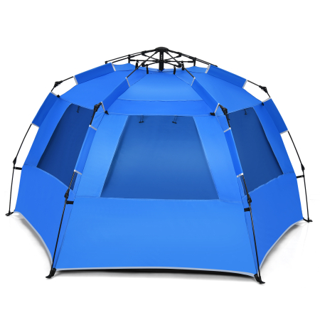 Costway Pop Up Strandzelt für 3-4 Personen UPF 50+ Sonnenschutz Campingzelt 252 x 127 x 132 cm Blau