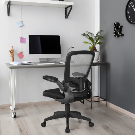 Bürostuhl mit Massagefunktion Ergonomischer Schreibtischstuhl Lendenwirbelstütze Drehstuhl mit hoher Rückenlehne höhenverstellbar Grau