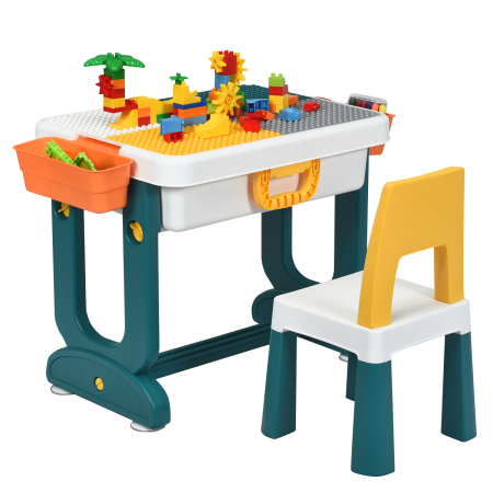 5 in 1 Kinder Aktivitätstisch Spieltisch Kinderschreibtisch mit Stauraum Sandtisch Aktivitäts-Spieltisch