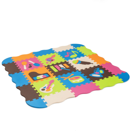 Costway Puzzlematte 50 Stück mit Zaun Bodenspielmatte Kinderteppich für Baby 31,5 x 31,5 x 1 cm Bunt
