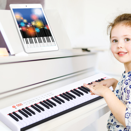 61-Tasten digitale Keyboard elektrisches Klavier mit Tragetasche 90 x 21 x 6 cm Weiß