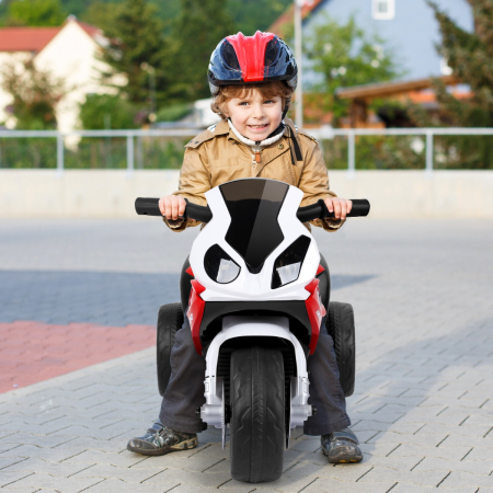 Costway Kindermotorrad Motorrad mit Stützrädern 6 V Elektro Motorrad mit Musik 66 x 37 x 44,5 cm Rot