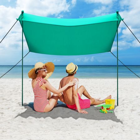 Strand Sonnenschutz Leichtes Strandzelt mit Tragetasche und 4 Sandsäcken LSF 50+