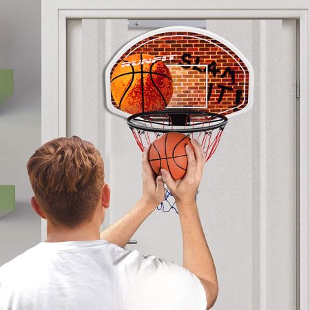 Costway Mini-Basketballkorb Backboard Innen und Außen für Wandmontage geeignet für Erwachsene & Kinder 73 x 49 cm