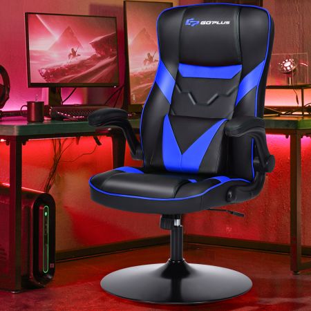Costway Bürostuhl höhenverstellbar Gaming Stuhl Racing Stuhl Arbeitsstuhl Computerstuhl Blau