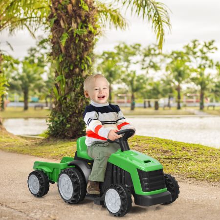 Costway Kinder Traktor 2-Gang 6V Aufsitztraktor Kinderfahrzeug Elektroauto Grün