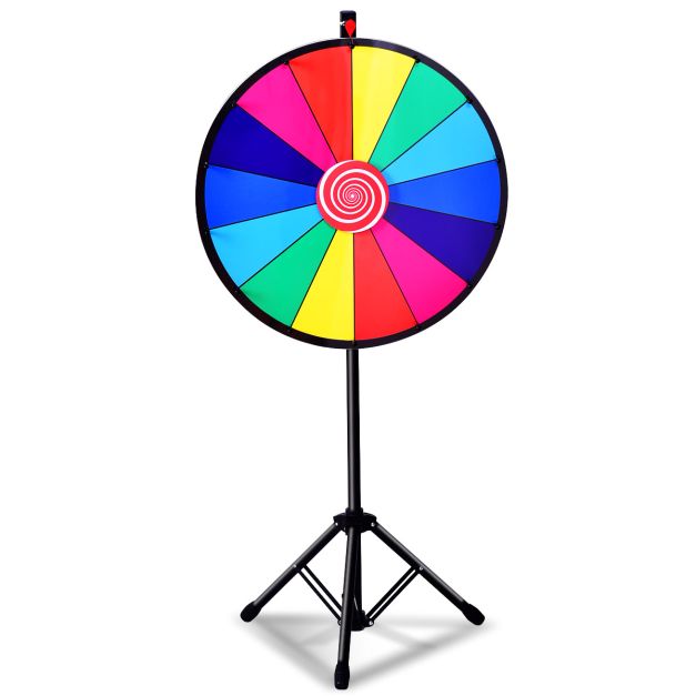 24" Glücksrad Spielzeug Farbe Rad Spiele für Lotteriespiele Prize Wheel Stativ 